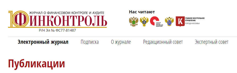 Публикация в электронном журнале Финконтроль